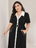 SHEIN Modely Plus Robe Chemise À Bordure Contrastante À Bouton Ceinturé