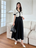DAZY Robe longue casual à manches courtes, boutons devant, patchwork de couleurs contrastées pour femmes