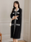 Robe droite ample avec boutons devant et bordure blocs de couleurs