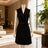 ROBE Sans Manches Noire Élégante avec Ceinture